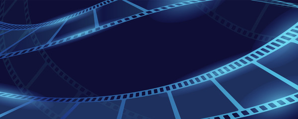 Poster - Movie film concept banner. Cartoon illustration of movie film vector concept banner for web design