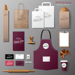 © Lev - Vector bakery corporate branding identity template design set. Take away mock up