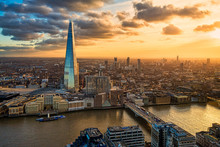 Aerial View Of London At Sunset 