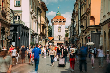 krakow, poland. view of the florianska gate krakow, the medieval florianska - st florin's. unesco wo