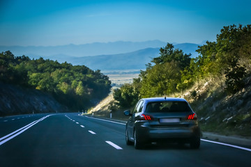 Road with traffic and landscape