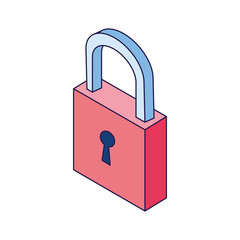 Canvas Print - security padlock icon, flat design