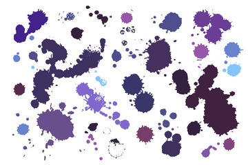 Poster - Abstract hand drawn watercolor blots set. Artistic vector design elements. Vector illustration.