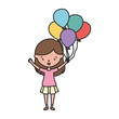 © Stockgiu - happy little girl cartoon character with decorative balloons