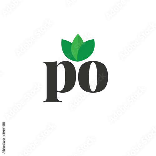 Fotografía Initial Letter po Green Leaf Logo Design Template