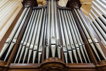 Organ Pipes Bottom View, Antique Instrument