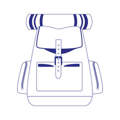 Wall Mural - camping backpack with sleeping bag icon