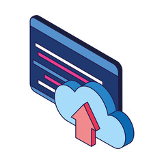 Poster - technology screen and cloud storage icon