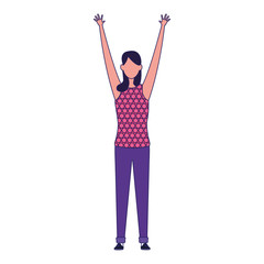 Sticker - happy woman with arms up icon