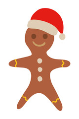 Wall Mural - Merry christmas gingerbread doll vector design