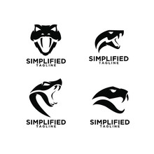 Set Of Viper Snake Head Logo Icon Design
