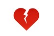 broken heart sign. heart crack logo illustration