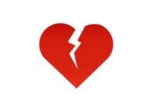 Broken Heart Sign. Heart Crack Logo Illustration