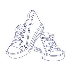 Poster - casual urban shoes icon, flat design