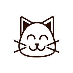 Canvas Print - cute face cat animal cartoon icon thick line