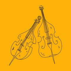 cognitive flyer double bass sketch hand drawn.