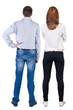 © ghoststone - Back view of couple. beautiful friendly girl and guy together.