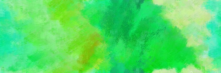 Poster - header illustration painted art with medium sea green, lime green and pale green color