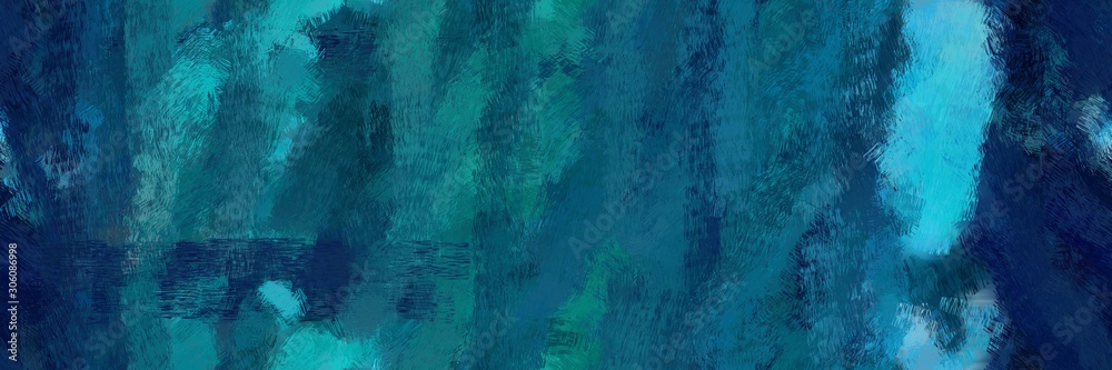 header design painting with teal green, medium turquoise and very dark blue color - obrazy, fototapety, plakaty 