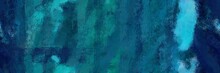 Header Design Painting With Teal Green, Medium Turquoise And Very Dark Blue Color