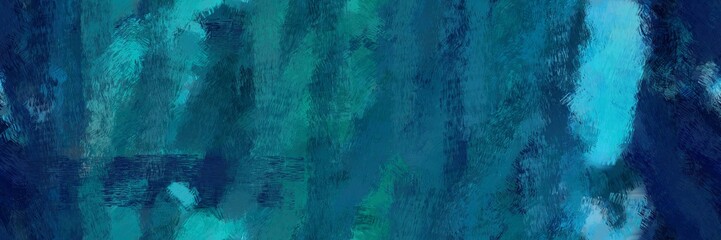 Poster - header design painting with teal green, medium turquoise and very dark blue color