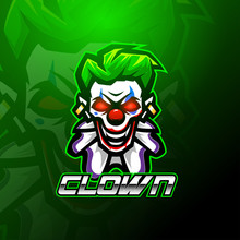 Clown Esport Mascot Logo Design