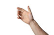 Leinwandbild Motiv gesture of the hand for holding smartphone or bottle