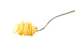 spaghetti spaghetti on a fork isolated against a white background