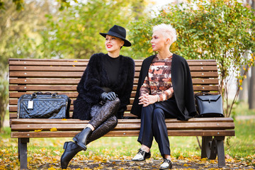 two stylish beautiful women