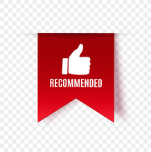 Recommended Tag Isolated. Vector 