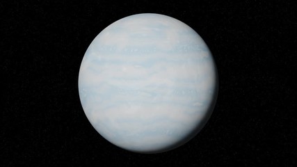 Wall Mural - planet Uranus rotating in space, gas giant world in front of the stars, 4k loop