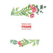 © Ellivelli - Watercolor frames Spring delicate flowers