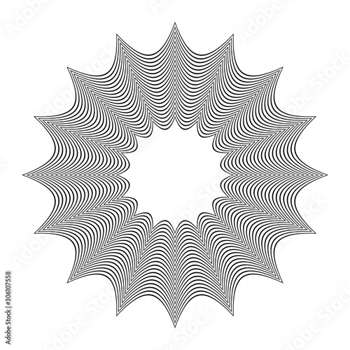 Abstract geometric circle design element.