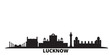 India, Lucknow city skyline isolated vector illustration. India, Lucknow travel cityscape with landmarks