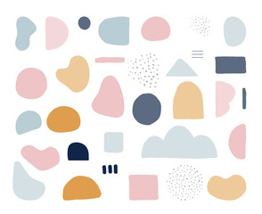 Wall Mural - modern trendy abstract shapes in pastel colors. scandinavian clean vector design