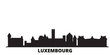 Luxembourg city skyline isolated vector illustration. Luxembourg travel cityscape with landmarks