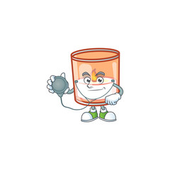 Poster - Candle in glass cartoon mascot style in a Doctor costume with tools