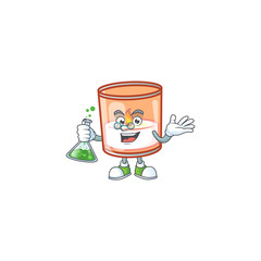 Sticker - Smart Professor candle in glass cartoon character holding glass tube