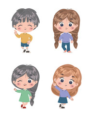 Poster - Isolated set of kids cartoons vector design