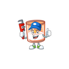 Wall Mural - Plumber candle in glass on cartoon character mascot design