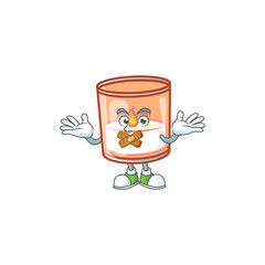 Canvas Print - Candle in glass mascot cartoon character style making silent gesture