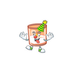 Sticker - Cute Clown candle in glass placed on cartoon character style design