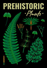 Poster - Prehistoric Plants Vertical Background