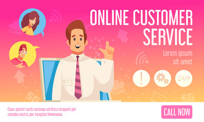 Wall Mural - Support Call Center Web Banner