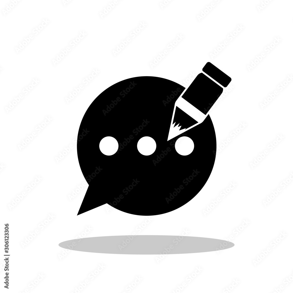 Blog icon in flat style. Blogging symbol for your web site design, logo ...