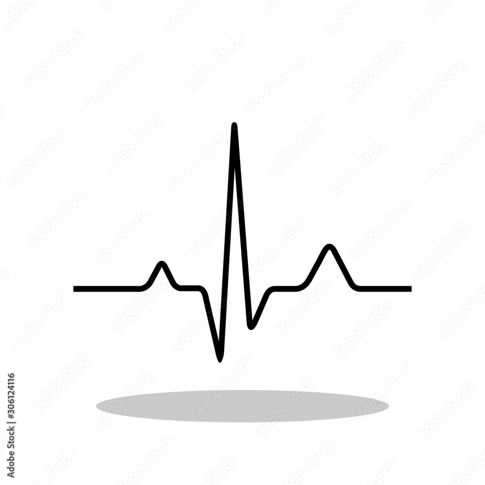 Heart Beat icon in flat style. EKG symbol for your web site design ...