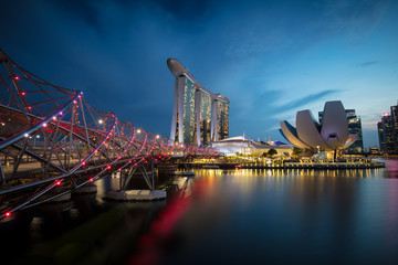 Wall Mural - View around Marina Bay at Dusk in Singapore