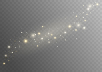 dust sparks and golden stars shine with special light.