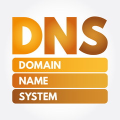 Aufkleber - dns - domain name system acronym, technology concept background