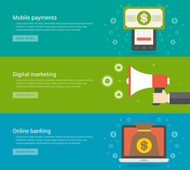 Poster - Website Headers or Promotion Banners Templates and Flat Icons Design